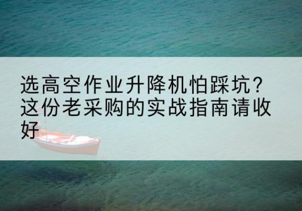 礼县高空作业升降机厂家推荐-选高空作业升降机怕踩坑？这份老采购的实战指南请收好