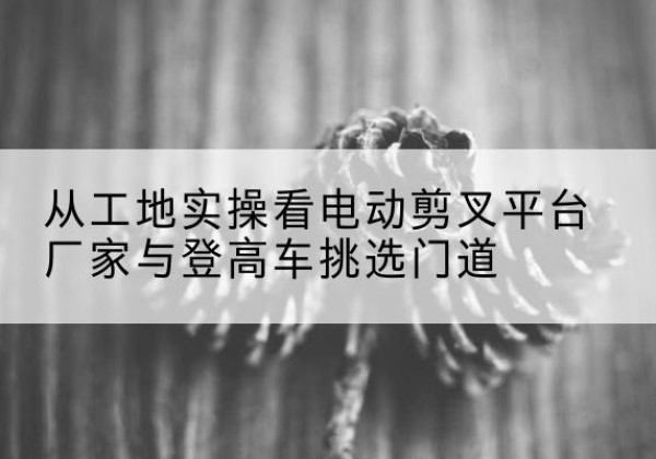 礼县电动剪叉升降平台厂家-从工地实操看电动剪叉平台厂家与登高车挑选门道